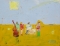 Orchestra in yellow landscape